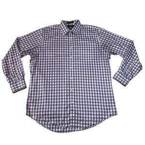 Nordstrom Men's Traditional Fit Wrinkle Free Gingham Dress Shirt Size 16.5/35